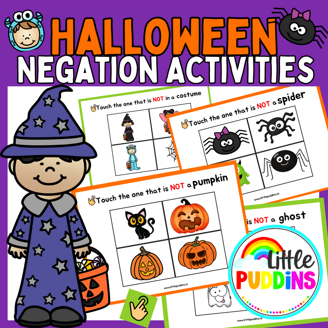 Halloween Theme Negation With Extra Picture Symbols